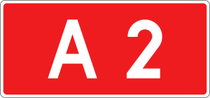 Znak E-15c z numerem autostrady 